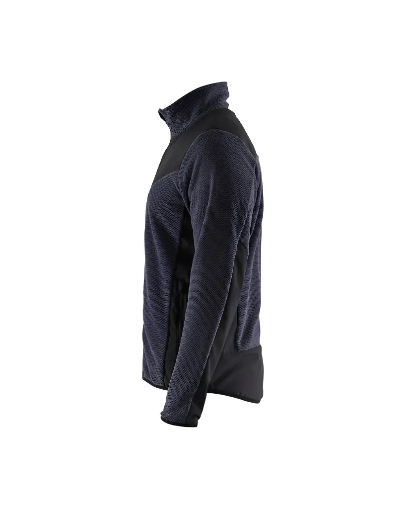 594225368699_Gebreide_Vest_Met_Softshell_zonder_kap_Marine_Zwart_Linkerzijde.webp