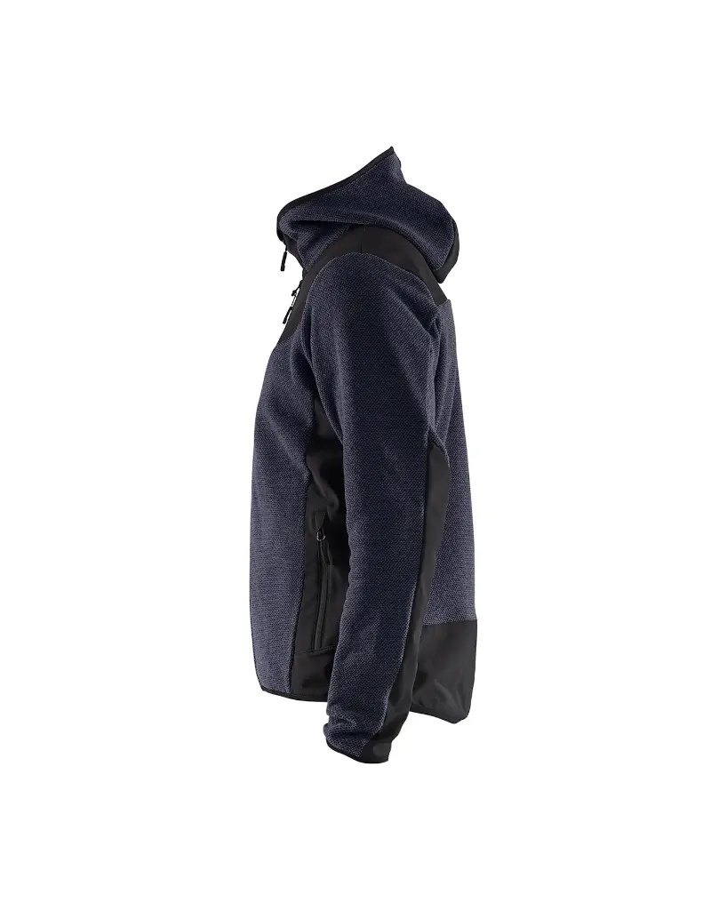 594025368699_Gebreide_Jack_met_Softshell_Marine_Zwart_Linkerzijde.webp