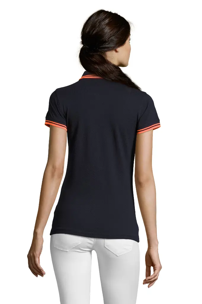Sol's 00578 Pasadena Polo Women Marine - Oranje - Rugzijde.webp