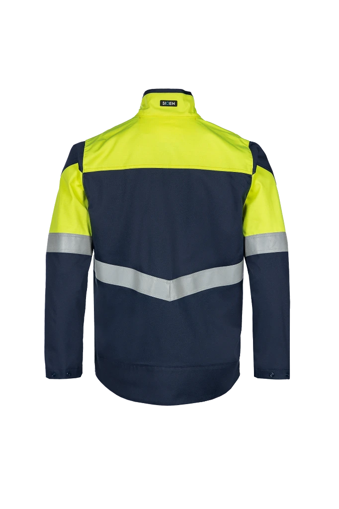 Sioen 603U Norwan werkjas Marine_Geel - Rugzijde.webp