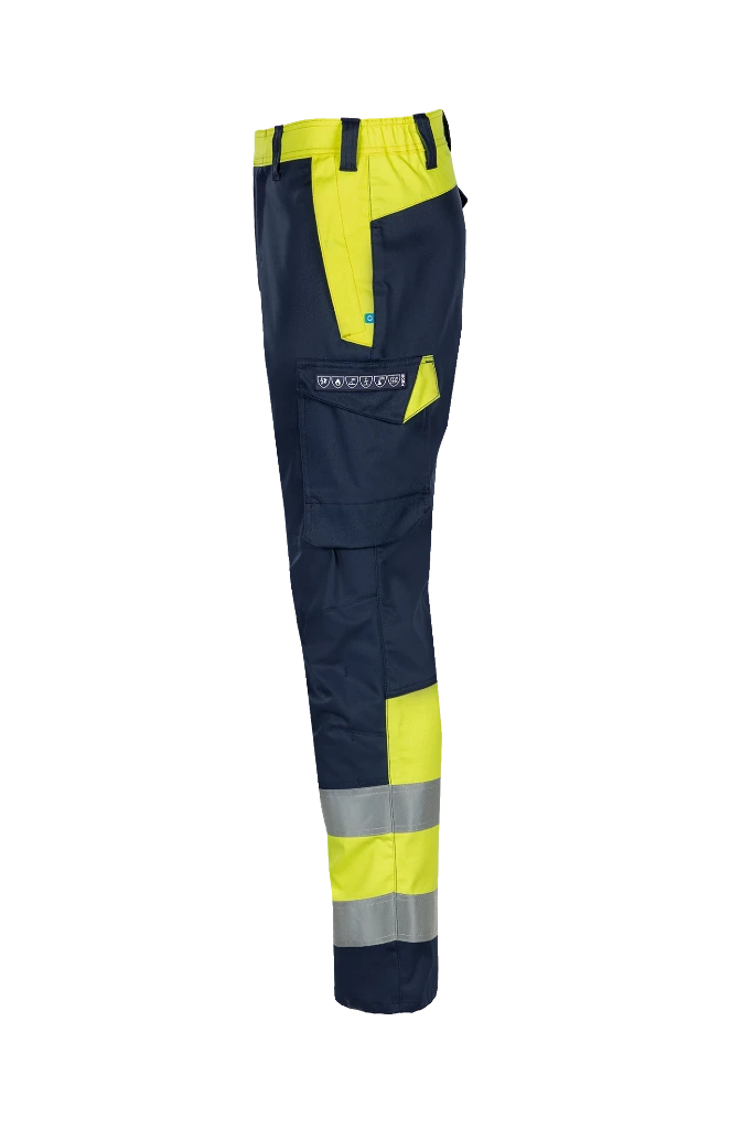 Sioen 103u Multinorm broek Navy-Geel - Linkerzijde.webp