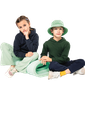 K477 - Kindersweater met kap Navy & Forest green