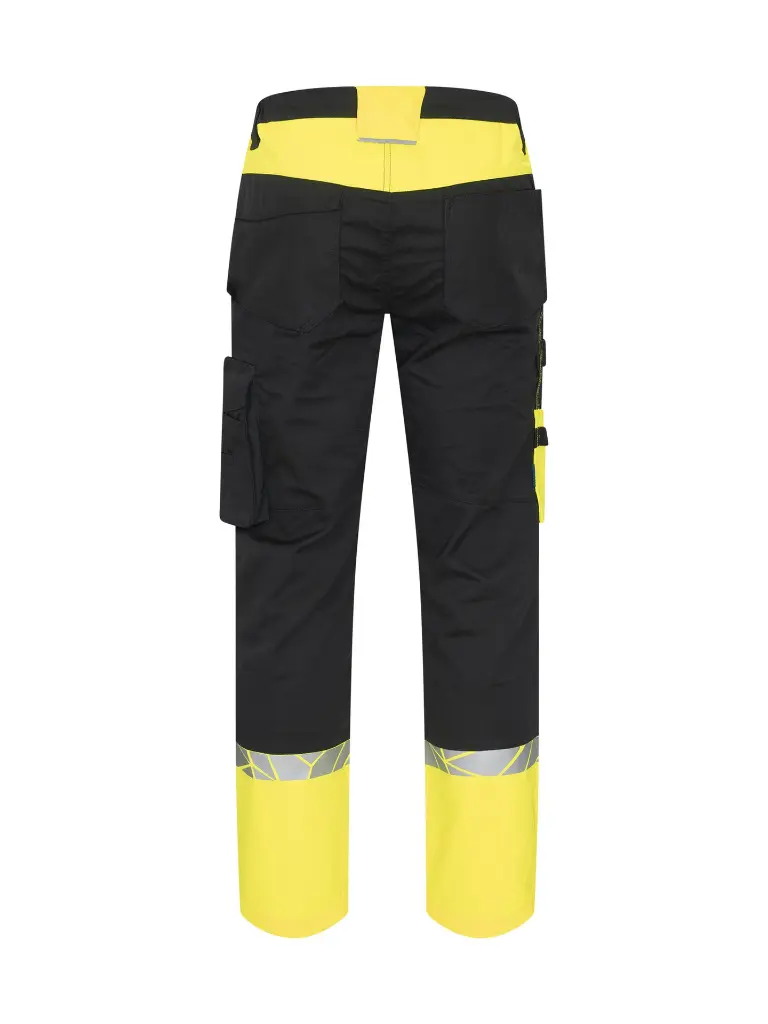 647508-9910_Stretchbroek_met_kniezakken_Zwart_Geel_Rugzijde.webp
