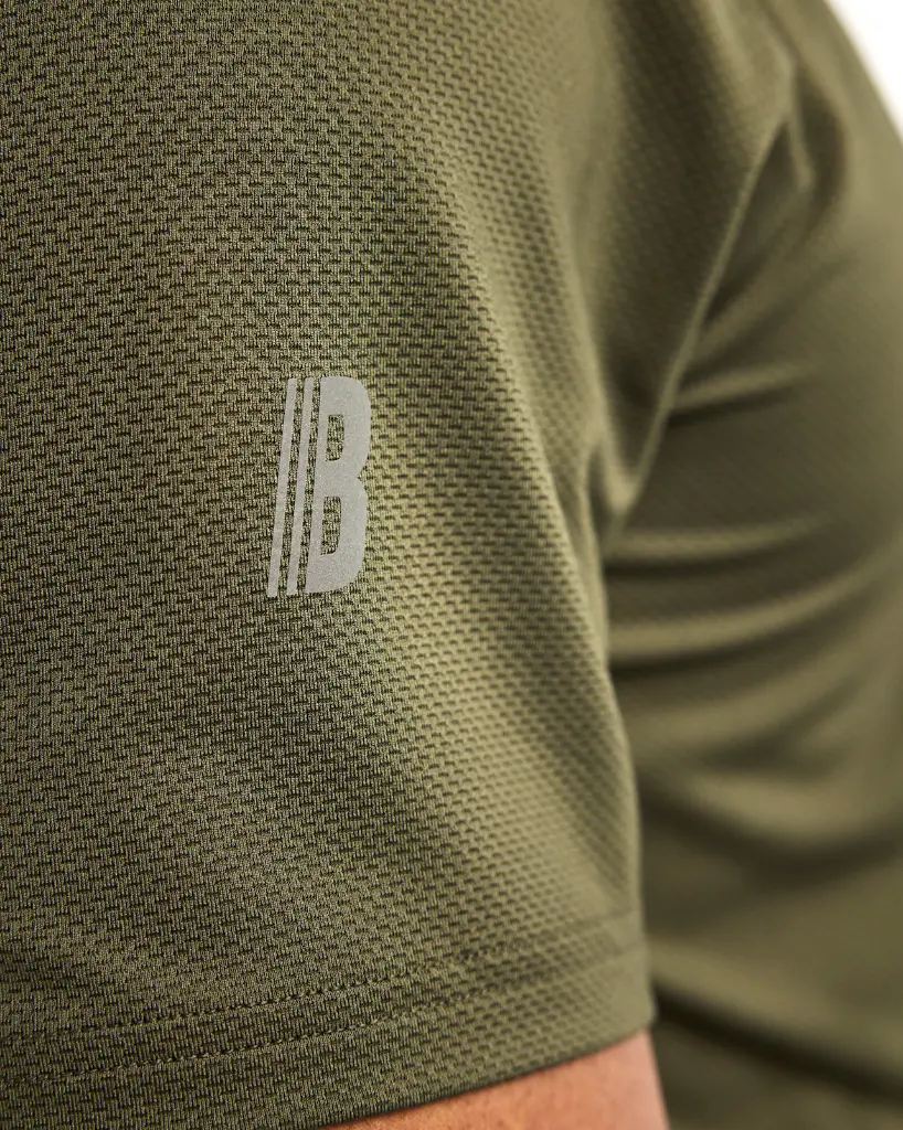 3415 1126 4209 UV T-Shirt Donker Herfstgroen - Detail Mouw.webp