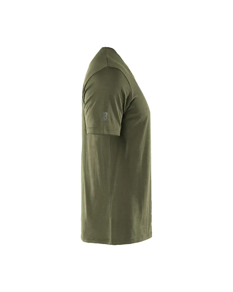 3536 1743 4209 T-Shirt KM Merinowol Donker Herfstgroen - Rechterzijde.webp