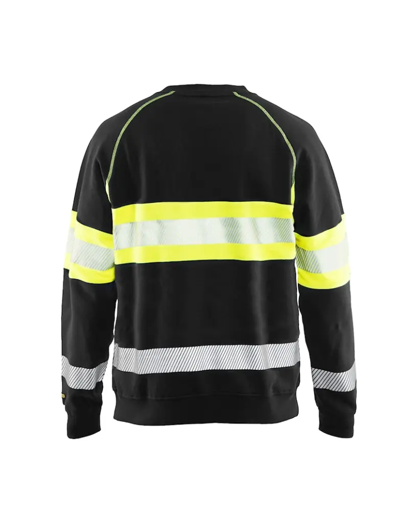 3359 1158 9933 - Sweater Hivis Zwart - Geel - Rugzijde.webp