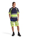 1541-1811 High Vis Short met stretch Marine - Fluogeel - Presentatie
