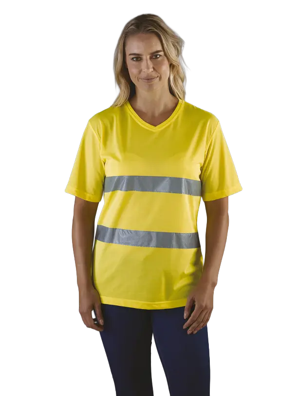Yoko HVJ910 V-Hals T-shirt Geel Top Cool - Presentatie.webp