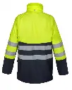 015011NY - Regenjas Vernon Geel-Navy - Rugzijde.webp