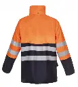 015011NO - Regenjas Vernon Oranje-Navy - Rugzijde.webp