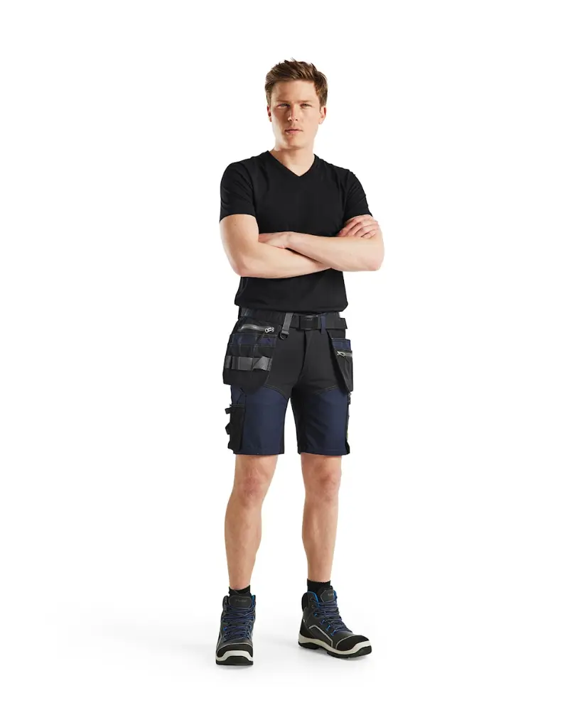 336010299900 - V-Hals T-Shirt Stretch Zwart - Presentatie.webp