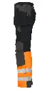 646522-1799 Signalisatiebroek Pocketzakken Zwart-Oranje Linkerzijde 1.webp
