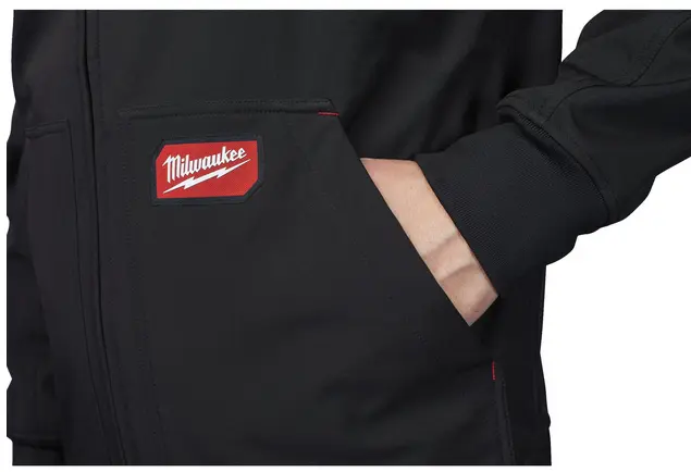 4932498271X - SJ BL Freeflex Hooded softshell jack Zwart - Zak voorraan - Detail.webp