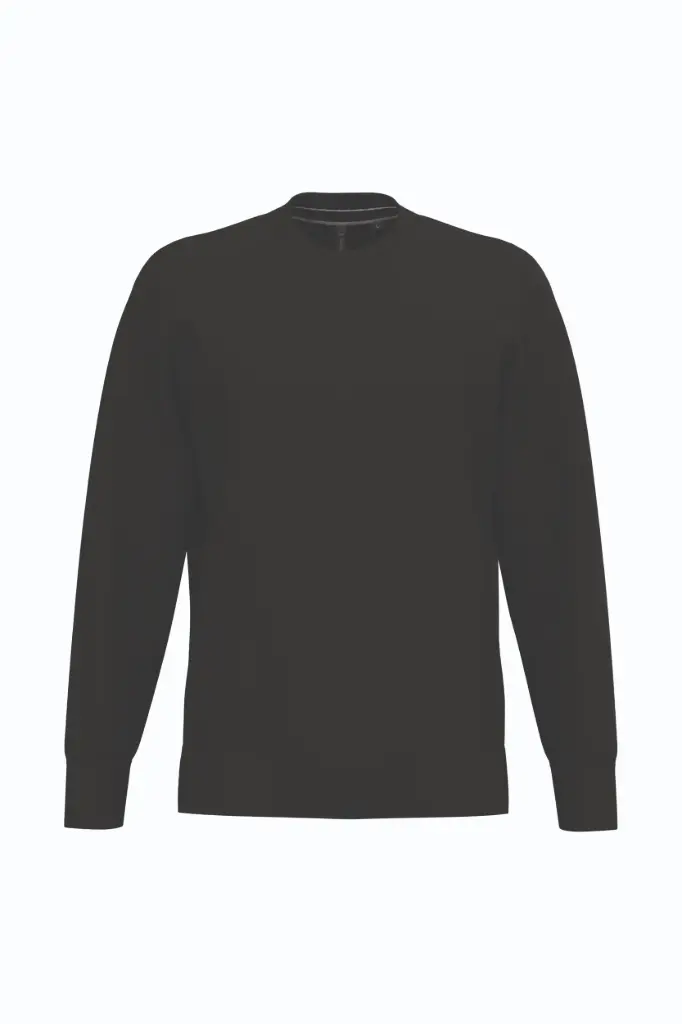 [K.488.BL.0] K488 Set-In sweat 300gr ronde hals low shrink (XS, zwart)