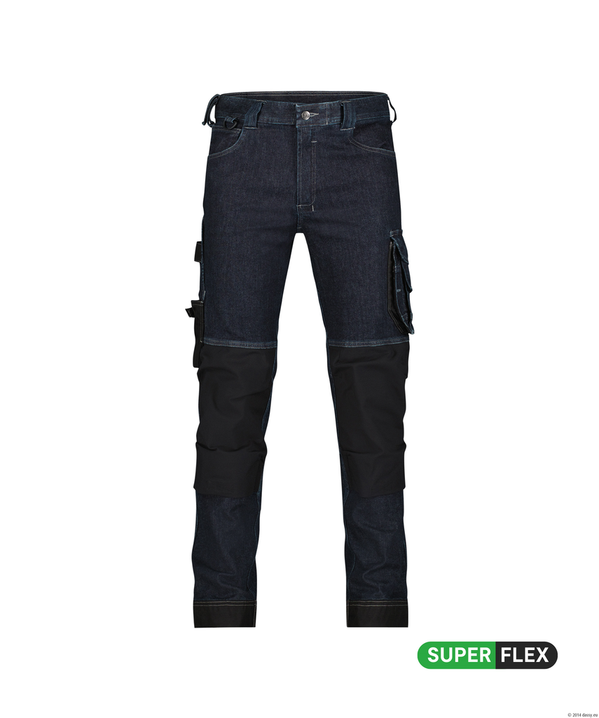 Kyoto stretch werkjeans met kniezakken