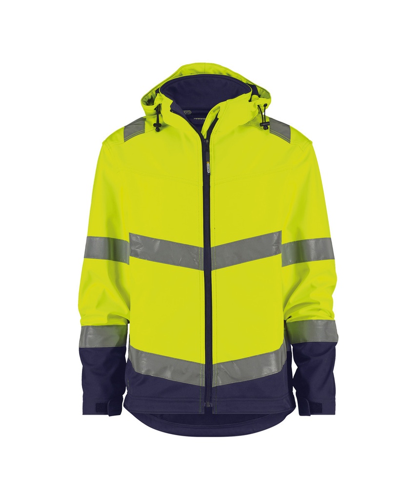 [DA.MALA0300] Malaga Veste de Softshell Haute Visibilité (XS, geel/navy)