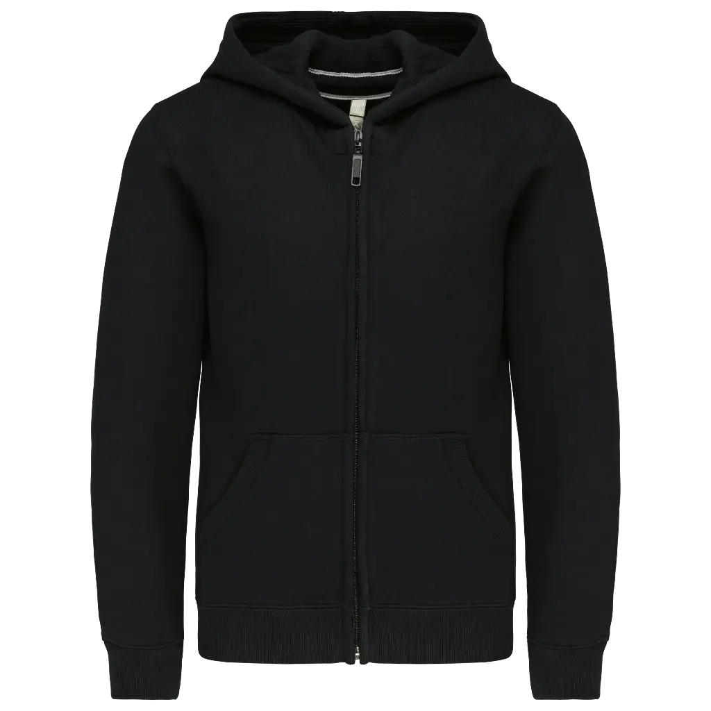 [K.455.BL.1] K455 Sweat-shirt capuche zippé enfant (6/8J, zwart)