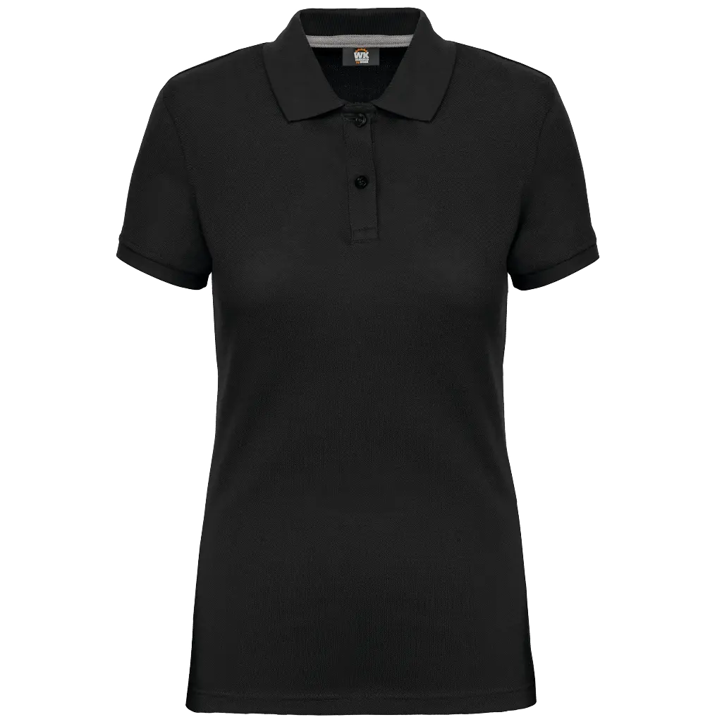  WK275 Damespolo korte mouwen zwart