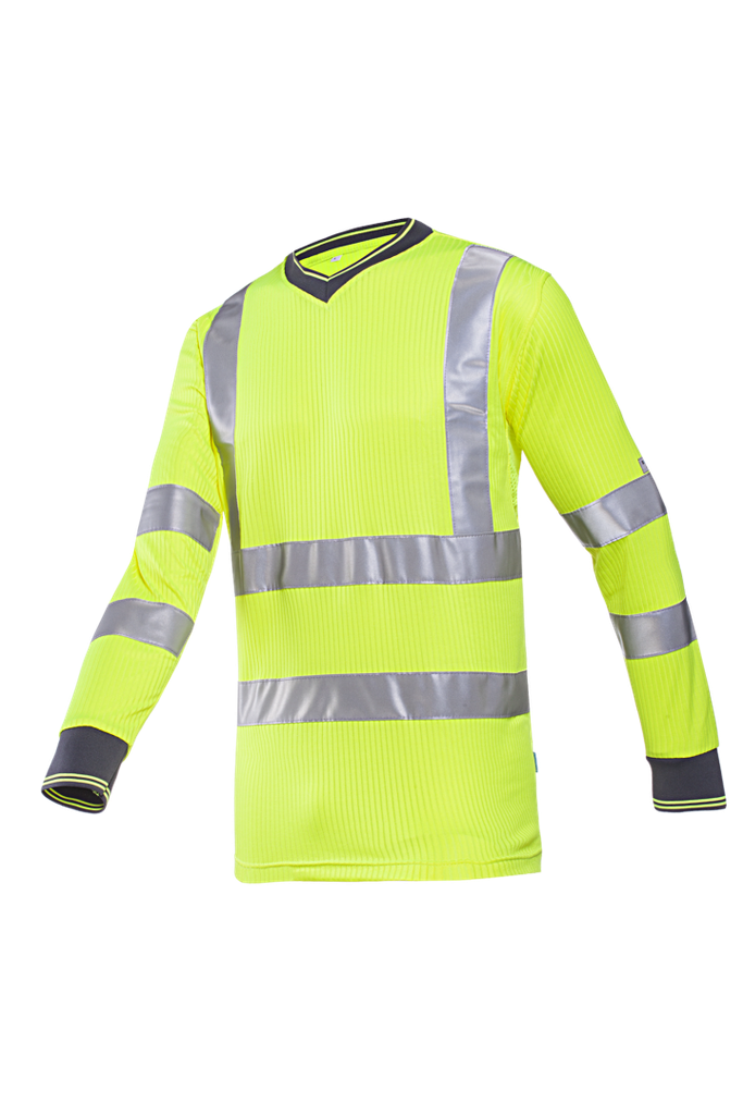 [S.3890.GE.1] Bresso 3890a2mv1 Hi-vis T-shirt lange mouw (S, fluogeel)