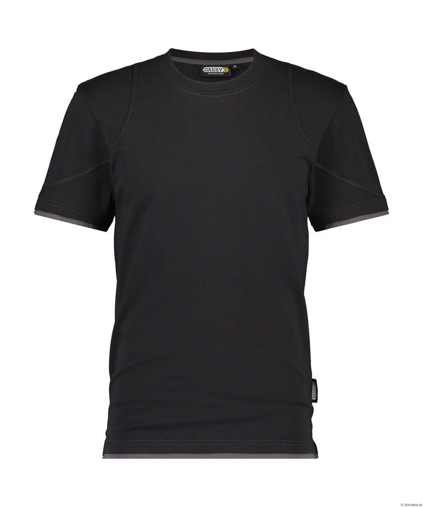 [DA.KINE0700] Kinetic T-shirt korte mouw 190gr (XS, antraciet/zwart)