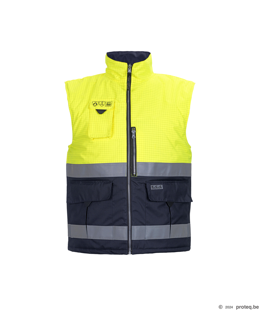 [HY.043446GN.1] Multinorm Hivis Bodywarmer Metz (S, fluogeel/zwart)