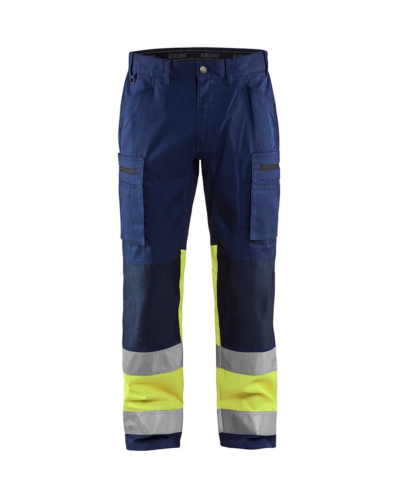 [155118118933044] 1551 Hivis broek Stretch Navy/Geel (C44)