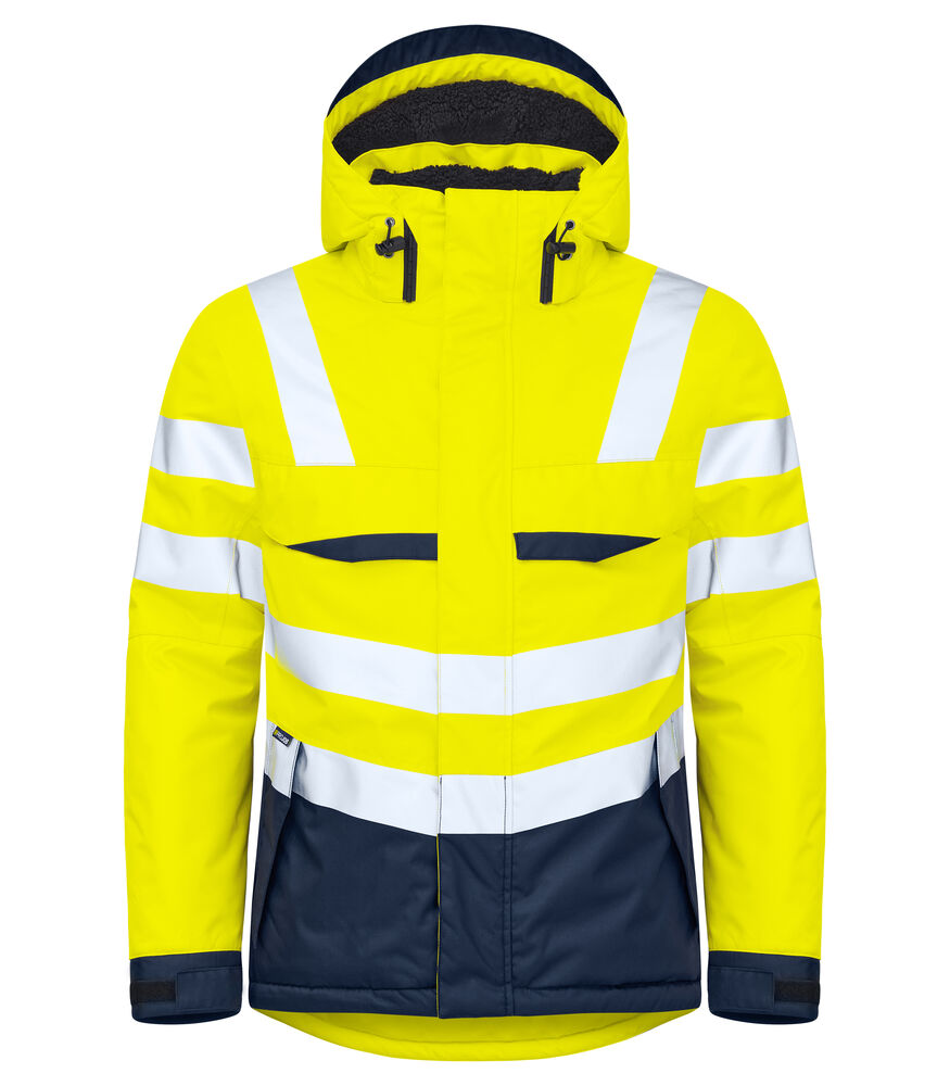 [PR.64642510.0] 6425 Gevoerde Hivis winterjas klasse 3 (XS, fluogeel/navy)