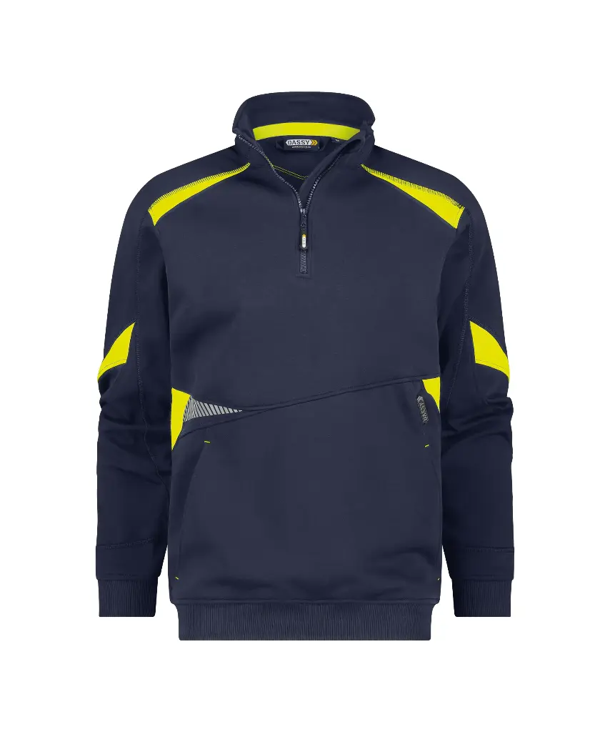 [DA.ARAT0200] DASSY®Aratu bi-color Sweat-Shirt (XS, nachtblauw/fluogeel)