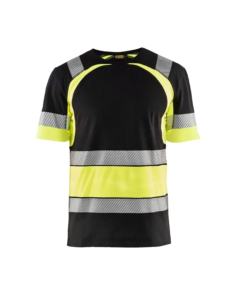 [342110309933.0] 34211030 T-shirt High Vis (XS, 9933 Zwart/fluogeel)