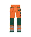 Glasgow HiVis pocketbroek met kniezakken or/groen