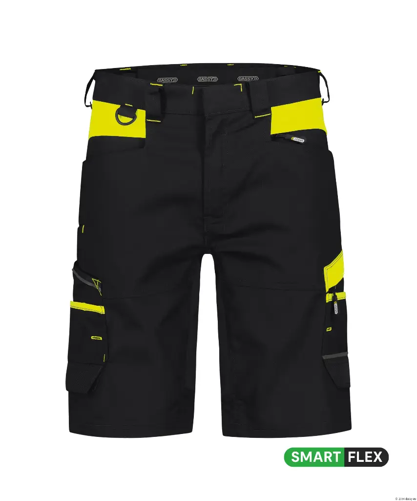 [DA.MANI01036] Manilla Men Werkshort met stretch (36, zwart/geel)