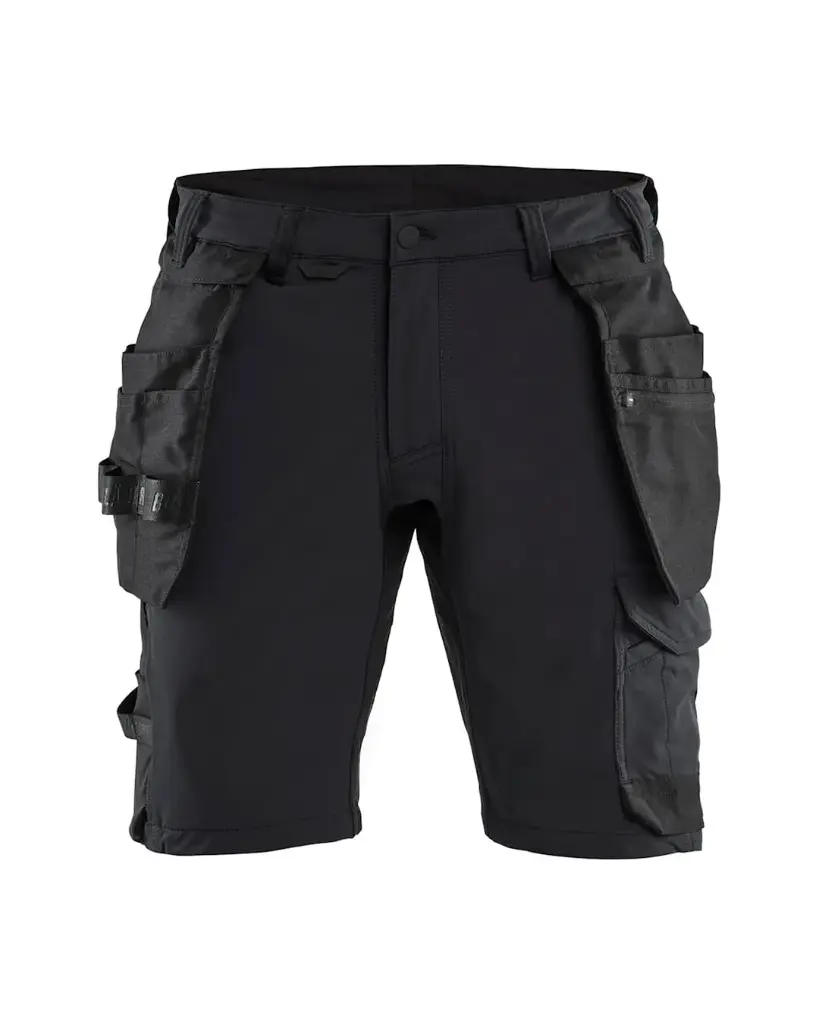 1702 - Short stretch 4D Marine foncé-Noir