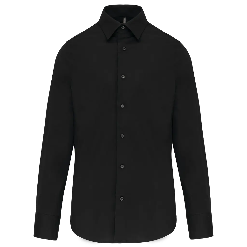[K.529.ZW.0] K529 - Chemise coton / élasthanne manches longues homme (XS, zwart)