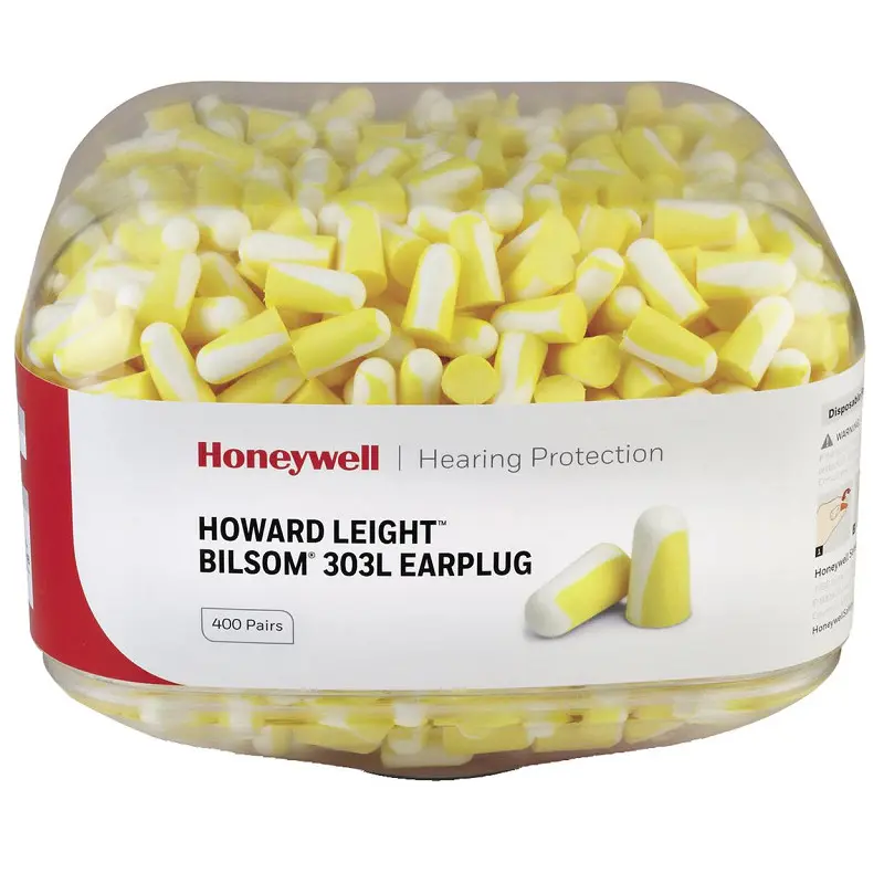 Recharge de bouchons d'oreilles Howard Leight Bilsom 303L à 400 paires dans un conteneur