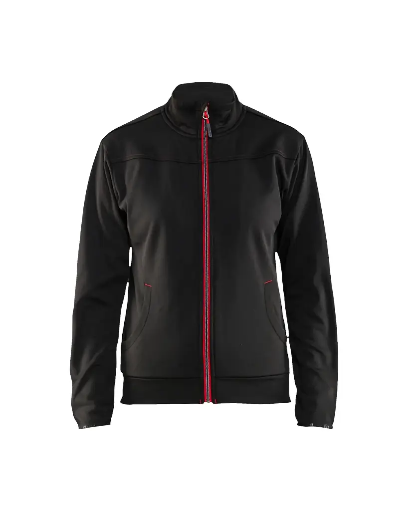 [339425269956.0] 3394 2526 Dames Service Full zip sweater (XS, 9956 Zwart/rood)