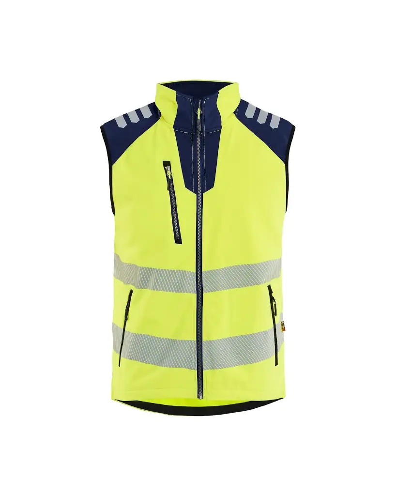 [309125133389.0] 3091 2513 Softshell Bodywarmer High Vis (XS, 3389 geel/navy)