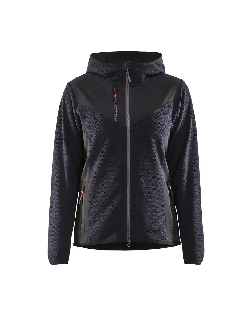 [594125368699.0] 5941 Veste tricotée softshell à capuche Femme (XS, 8699 navy/zwart)