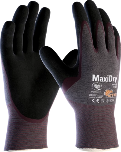 ATG 56-424 MaxiDry handschoenen foam nitril coating  (12pr)
