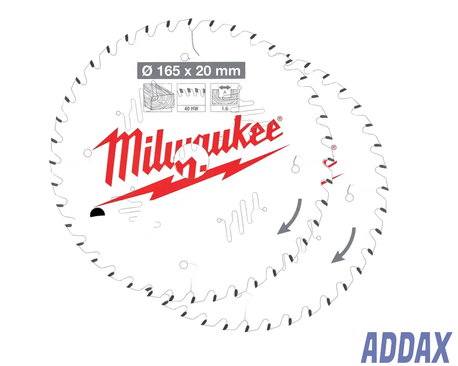 [MI.4932492433] Lame de scies Circulaires 165x20X1.6 - 40tndn Twinpack (2pcs)