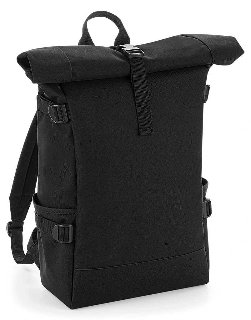 [BAGB.BG858.ZW] Block Roll-Top Backpack (zwart)
