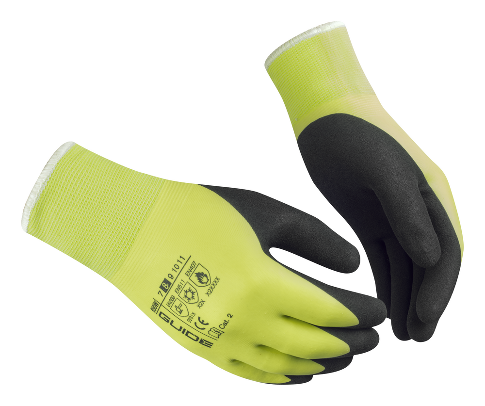 590W Latex Winterhandschoenen Geel