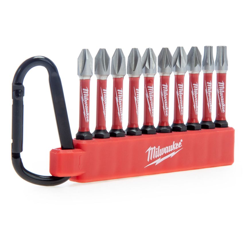 Milwaukee Shockwave Impact Duty Bits Carabiner Set 10 Stuks