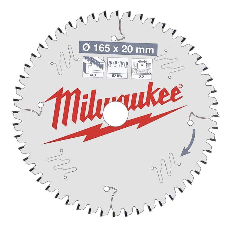 [MI.4932471296] Milwaukee Cirkelzaagblad Non-Ferro 165 x 20 x 2.2TF 52T