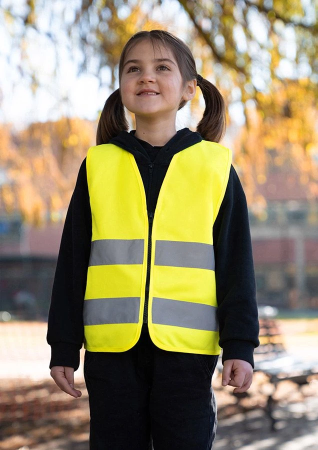 [KT.KX100.GE.00] Korntex KX100 Kids hesje met rits "Aalborg" (XXS, fluogeel)