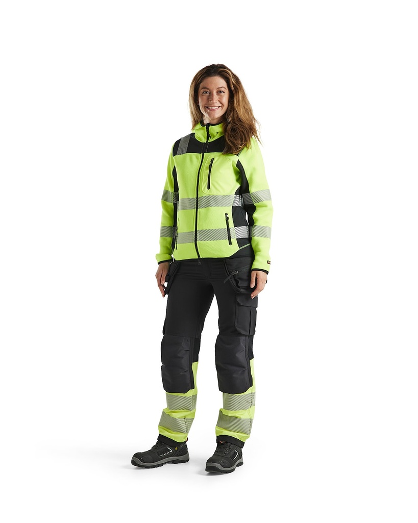 7193 Dames High Vis werkbroek 4-weg stretch met gereedschapszakken