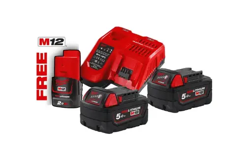 [MI.4933459217] M18 NRG-502C: Snellader + batterijen 2x 5.0Ah