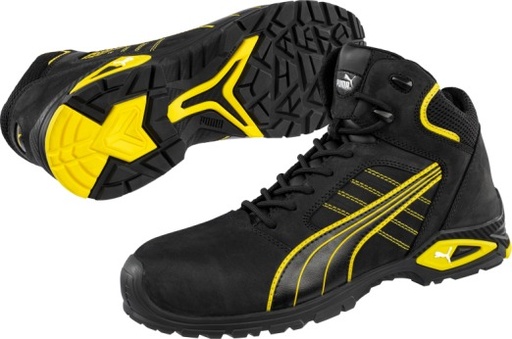 Puma Amsterdam Mid werkschoen Zwart-Geel S3