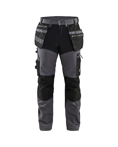 159918609699 Pocketbroek met stretch Grijs-zwart