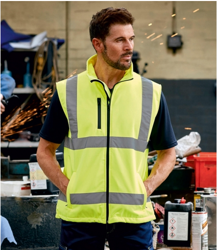 HV006 Hivis Softshell Bodywarmer