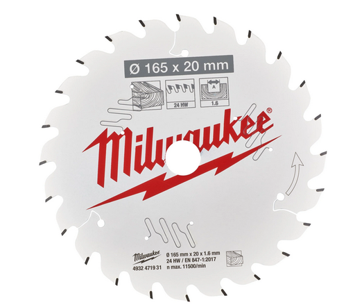 [MI.4932471931] Cirkelzaagblad 165x20X1.6 - 24tndn